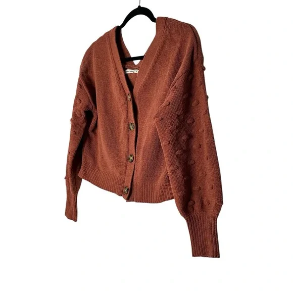 Anthropologie Moon & Madison Cardigan Women Large Knit Cropped Corpcore Academia - Picture 8 of 8